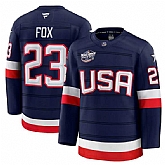 Men's USA #23 Adam Fox Navy 2025 4 Nations Face-Off Stitched Jersey Dzhi,baseball caps,new era cap wholesale,wholesale hats